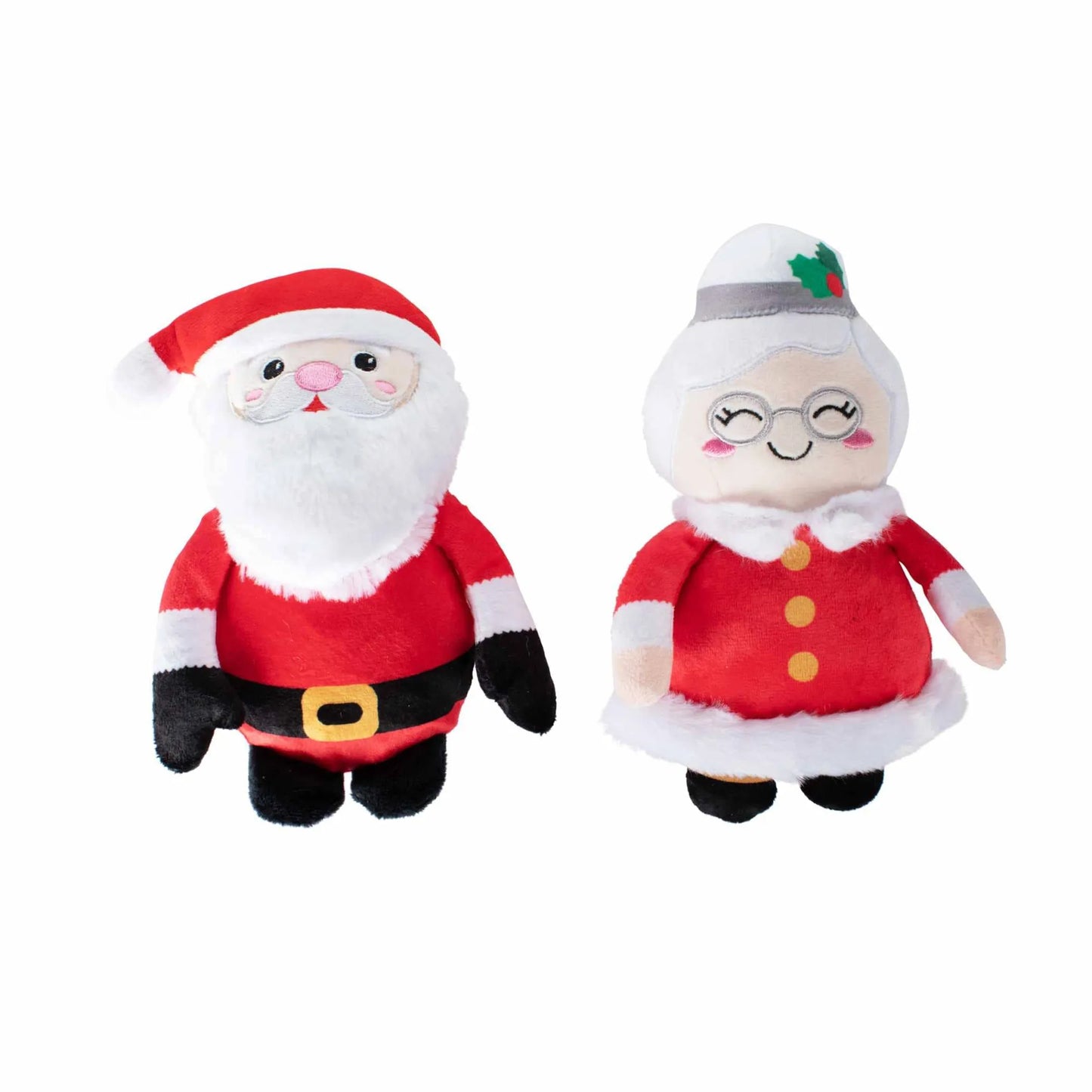 Mr. & Mrs. Santa Paws Plush Dog Toy Set 2pc
