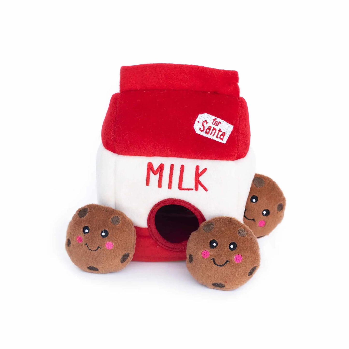 Santa's Milk and Cookies Plush Dog Toy