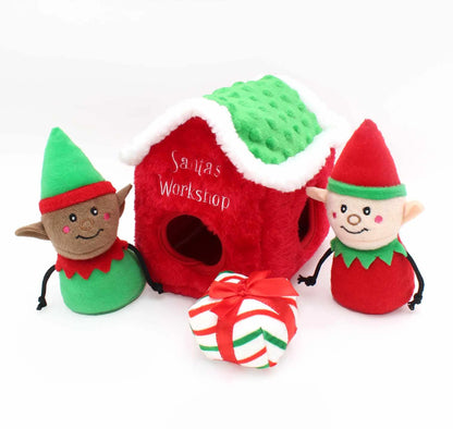 Santa's Workshop Plush Dog Toy